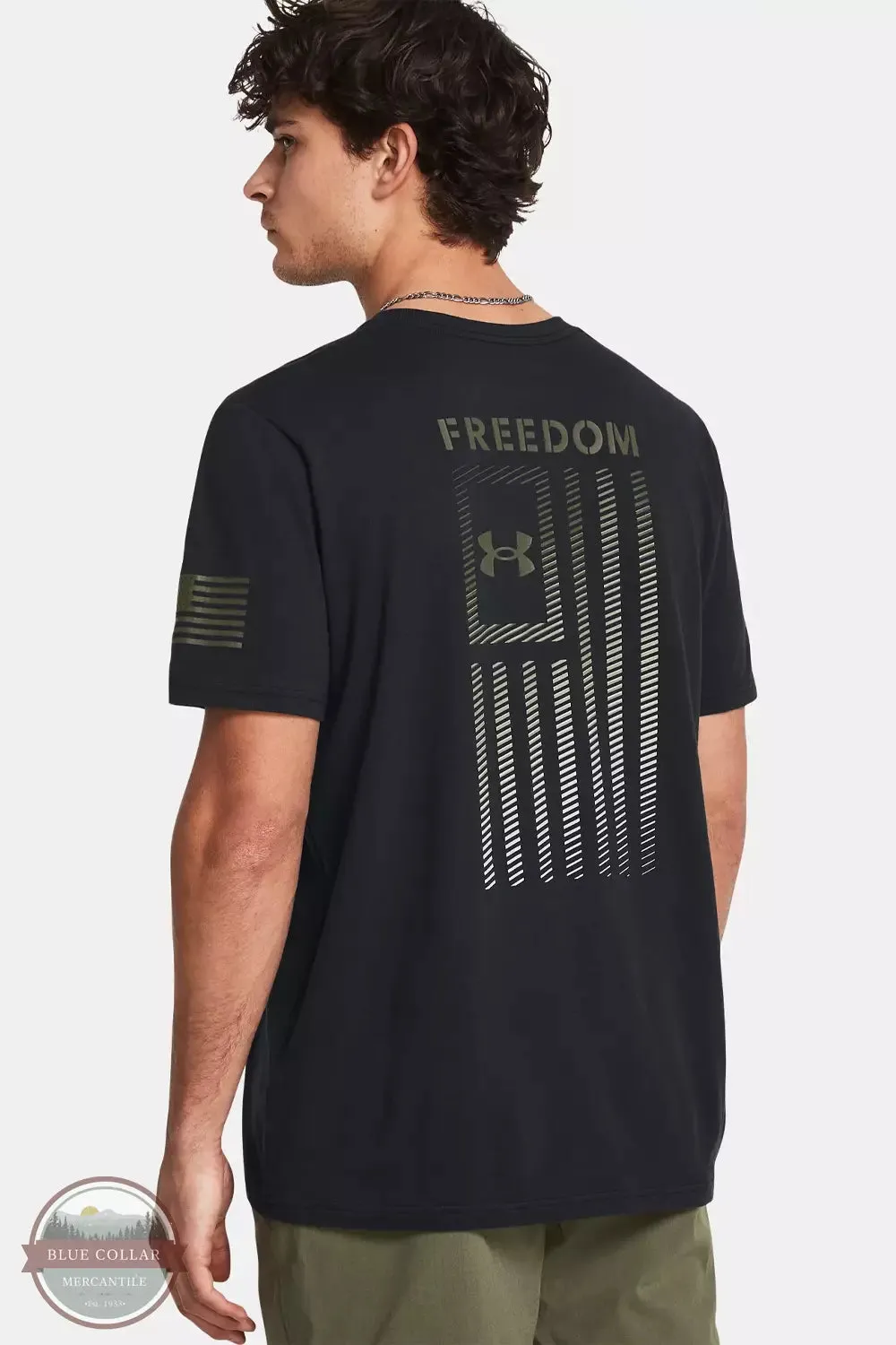 1382973 Short Sleeve Freedom Flag Gradient T-Shirt