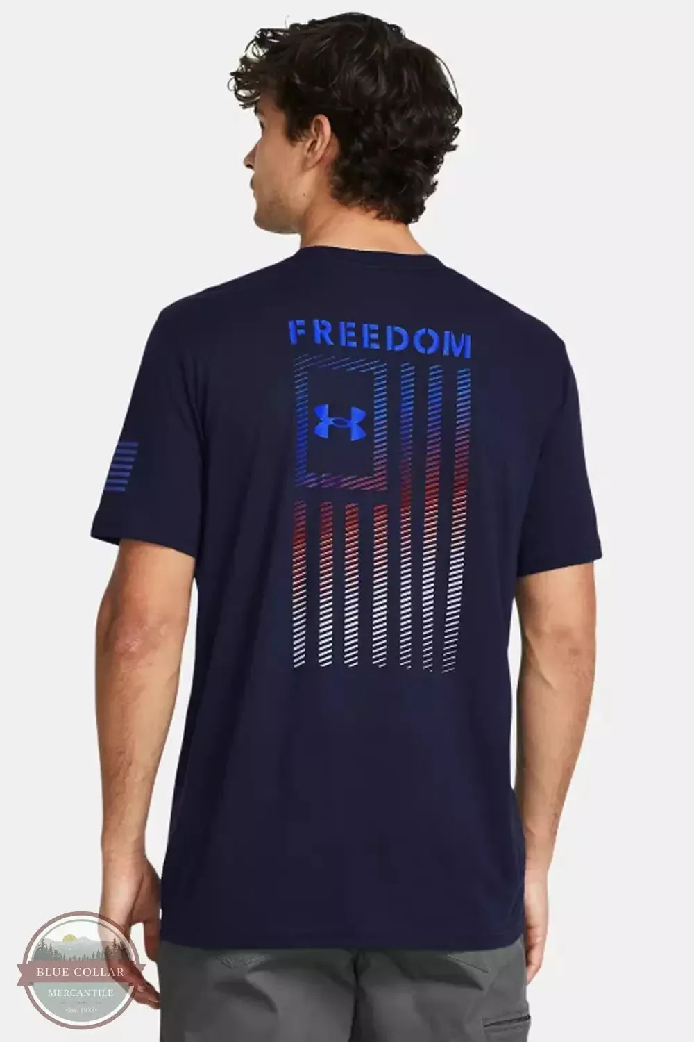 1382973 Short Sleeve Freedom Flag Gradient T-Shirt