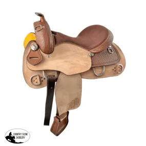 16" Training Style Western saddle with suede seat made of Argentina Cow Leather.