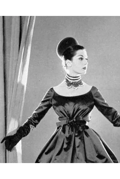 1959 Yves Saint Laurent for Christian Dior Haute-Couture Champagne Satin Dress