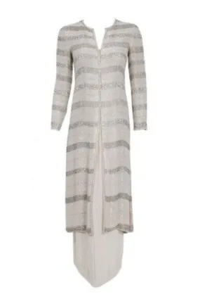 1976 Chanel Haute-Couture Rare Beaded Lesage Silk Jacket & Pleated Dress Skirt