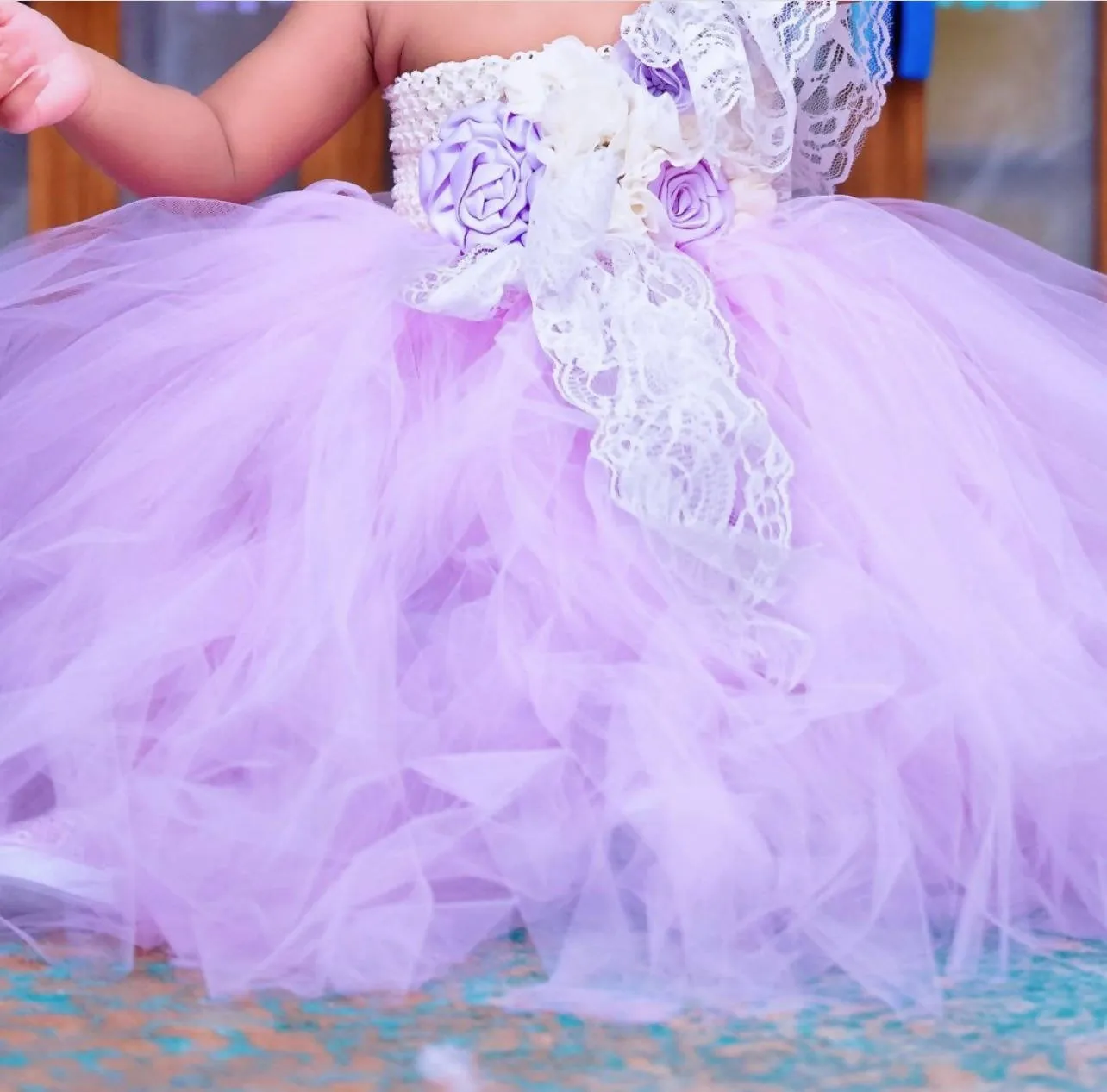 1st Birthday Beautiful TUTU LONG FROCK pink color size : 1 year kid