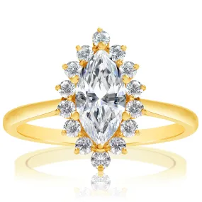 .33ctw Marquise Cut Diamond Halo Engagement Ring