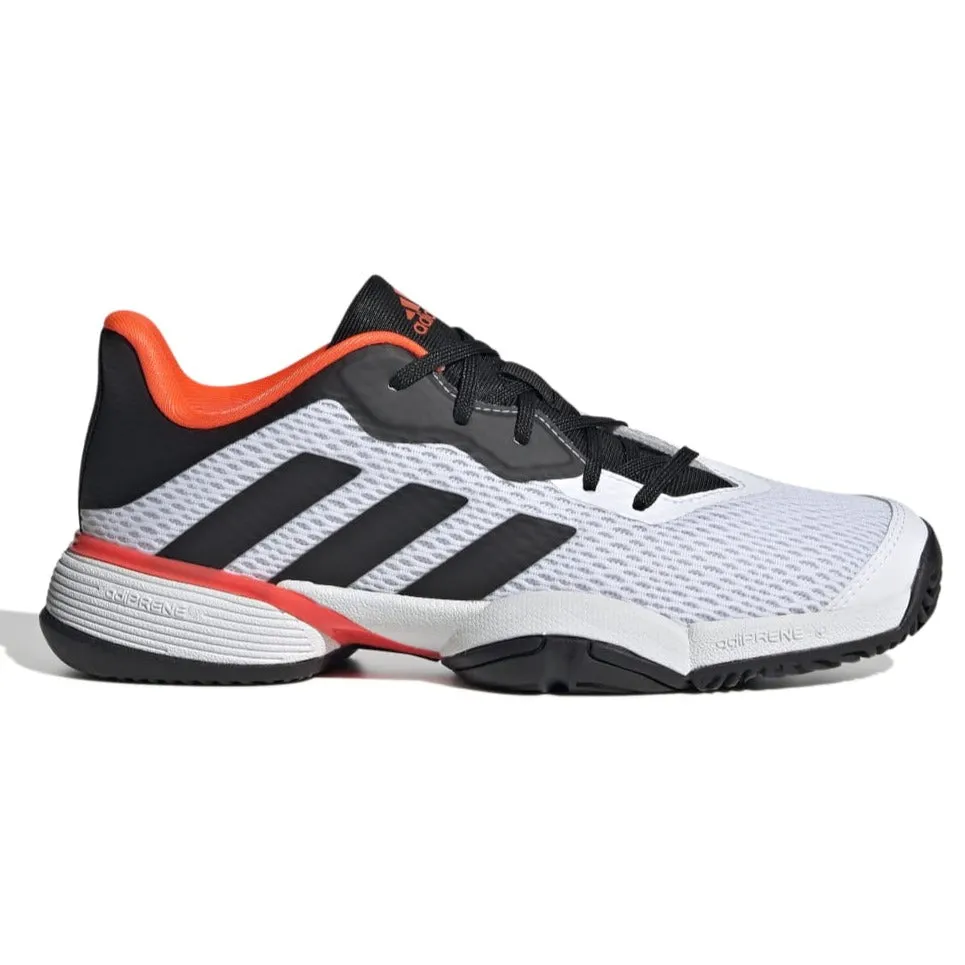 adidas Barricade Junior Tennis Shoe (White/Black/Red)