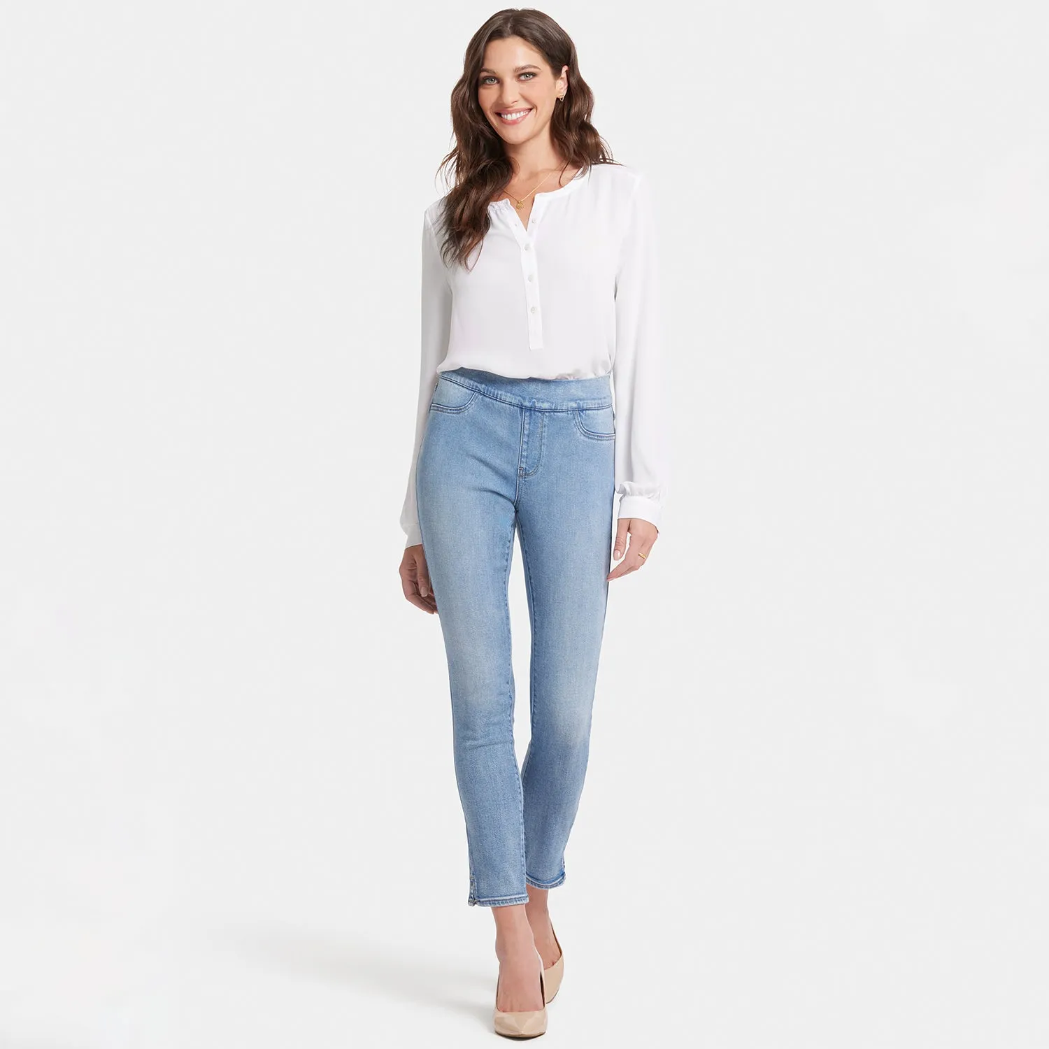 Alina Skinny Pull-On Jeans - Blue Valley