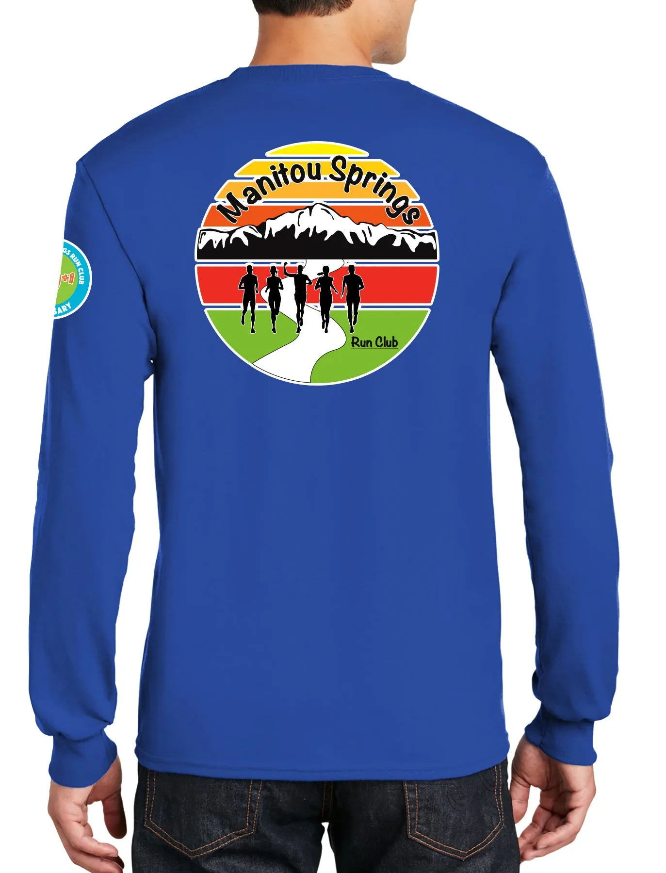 Anniversary Patch Long Sleeve 50-50 Blend Unisex Shirt. This shirt comes in multiple colors.