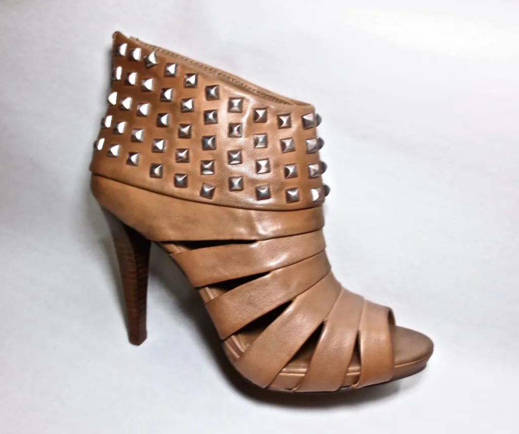 ASH Women's •Kate• Peep-Toe Studded Ankle Booties