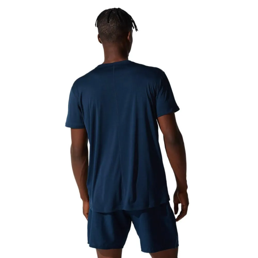 Asics T-Shirt Masculino Silver_Asics_Top French_Blue/Brilliant_White