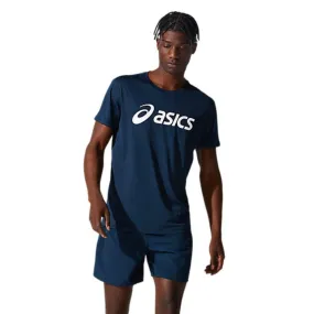 Asics T-Shirt Masculino Silver_Asics_Top French_Blue/Brilliant_White