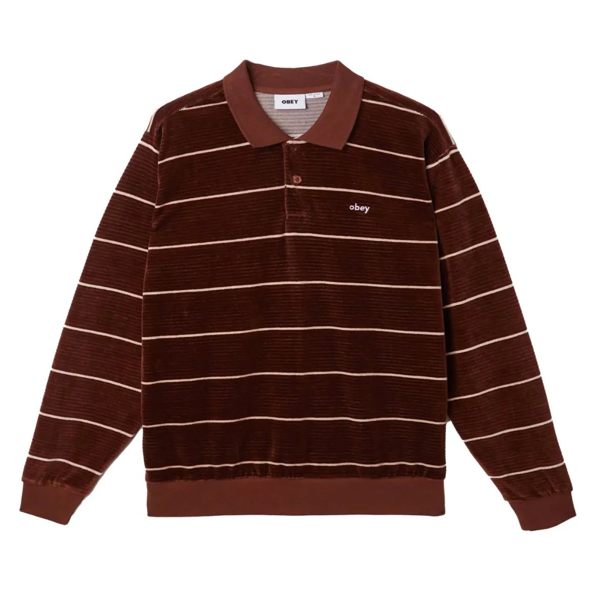 Astoria velour stripe polo ls