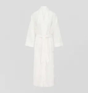 Belted cotton robe [Linen White]