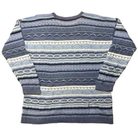 Blue Multicoloured "Coogi Style" Knitted Jumper