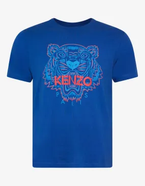 Blue Tiger Print T-Shirt