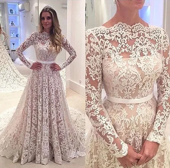 boat neck lace prom dresses long sleeve appliqué elegant modest prom gown 2020 vestido de festa