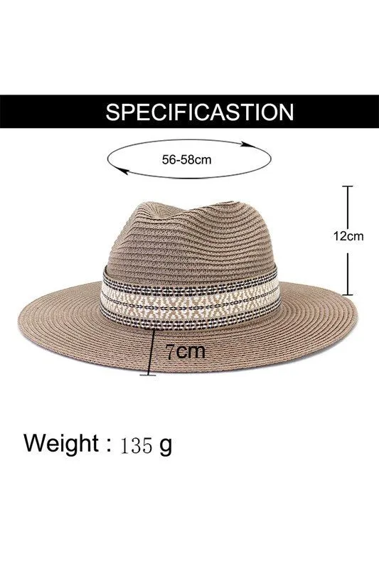 BRITISH STYLE SUNSHADE JAZZ STRAW HAT