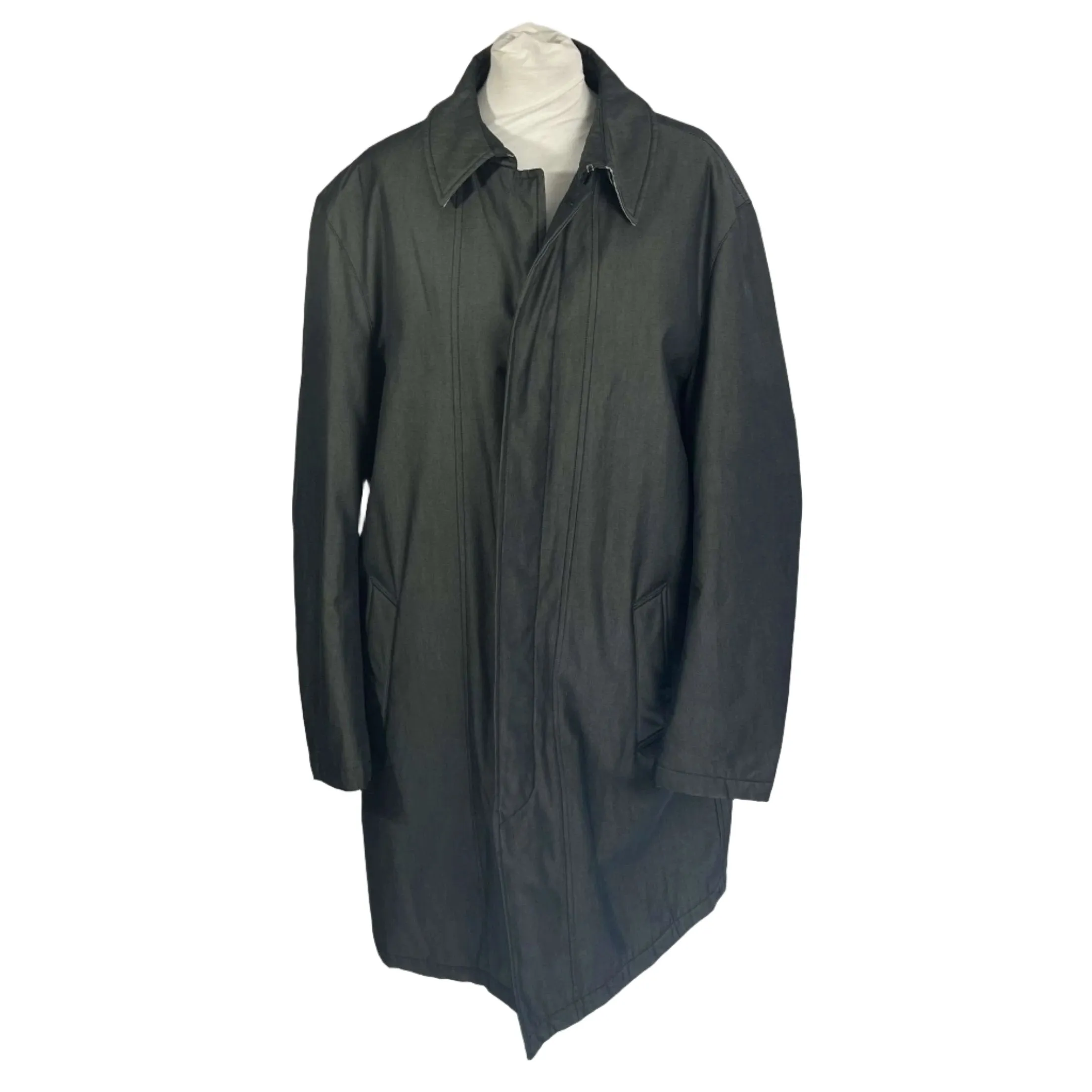 Burberry £1690 Charcoal Padded Gabardine Mens Car Coat XL