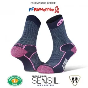 BV SPORT SOCQUETTE DOUBLE POLYAMMIDE EVO BLEU / ROSE CALZINO