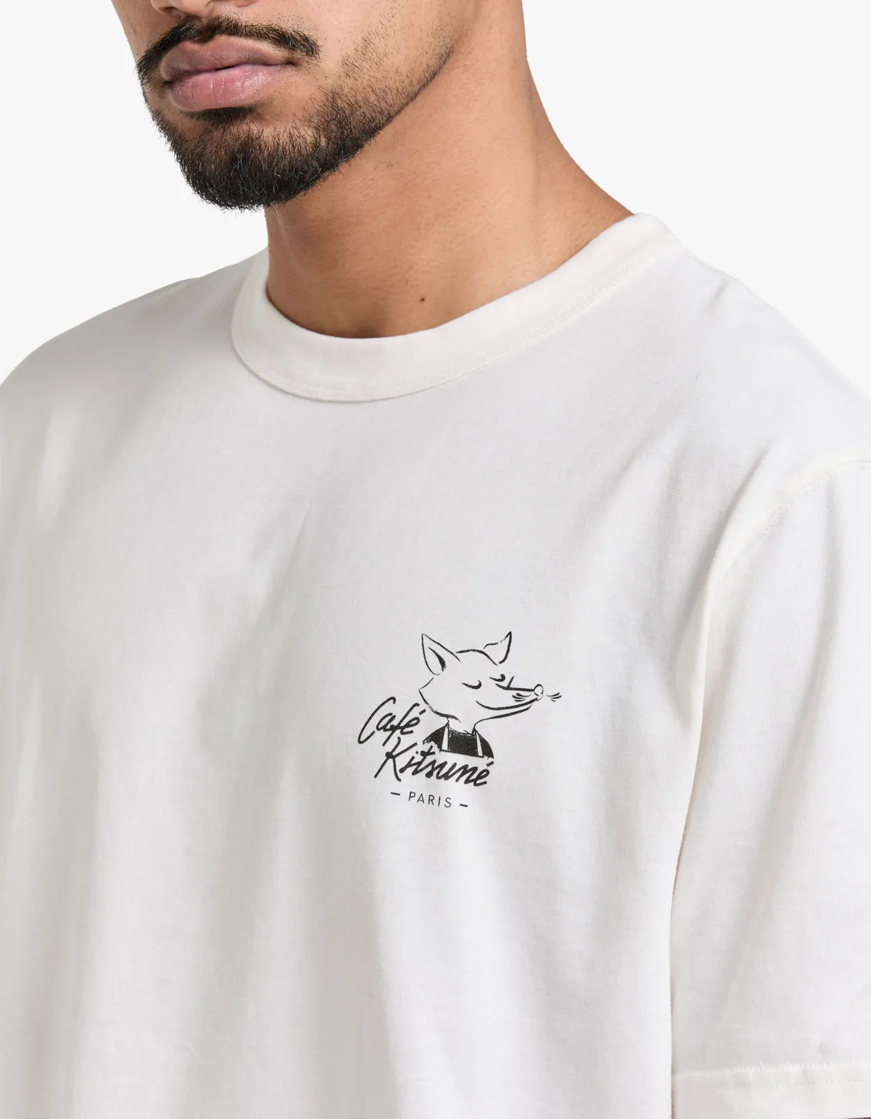 Cafe Kitsune Fox Relax T Shirt - Tapioca P709