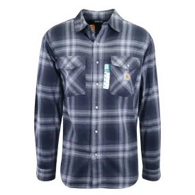 Carhartt Men's Woven Shirt Blue Plaid Long Sleeve (330)