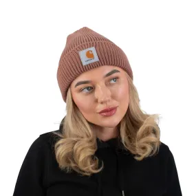 Carhartt muts ribgebreid roze