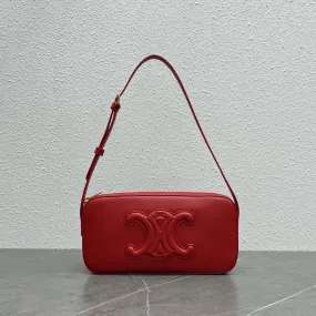 CE Camera Shoulder Bag Cuir Triomphe Red For Women 10in/26cm