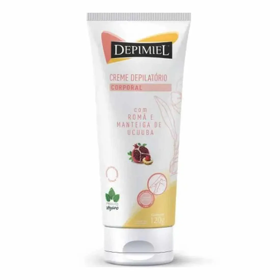 CREME DEPILATÓRIO CORPORAL ROMÃ E MANTEIGA UCUUBA DEPIMIEL 120G