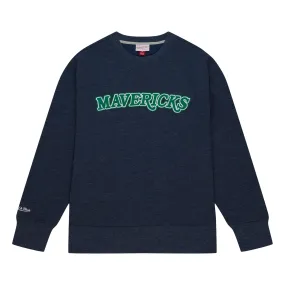 DALLAS MAVERICKS MITCHELL & NESS NAVY BLUE VINTAGE CREWNECK SWEATSHIRT