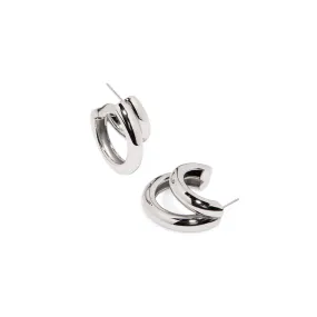 DUAL CHUNKY SILVER HOOPS