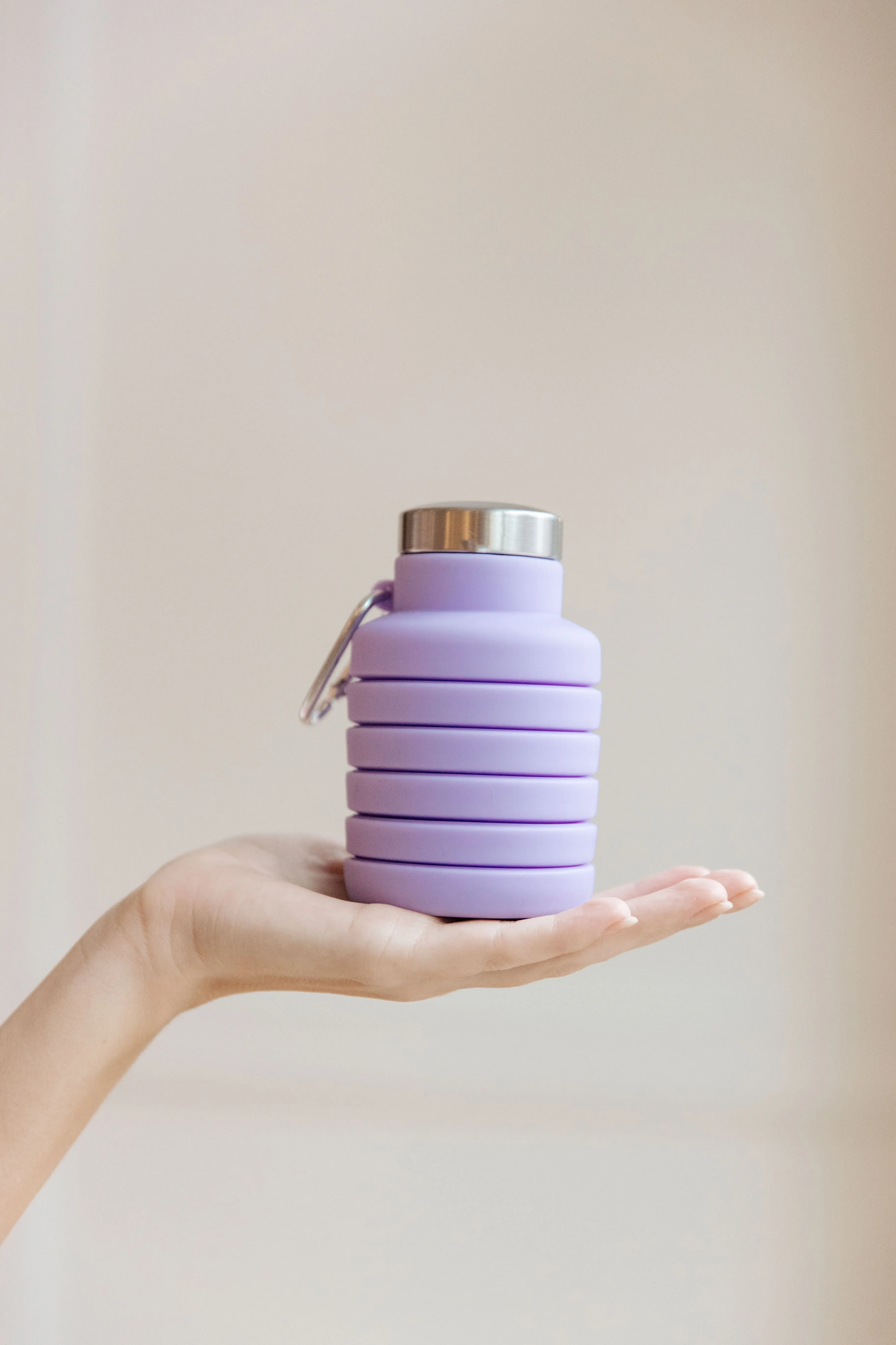 Eco-Friendly, BPA Free Collapsing Silicon Water Bottle in Purple