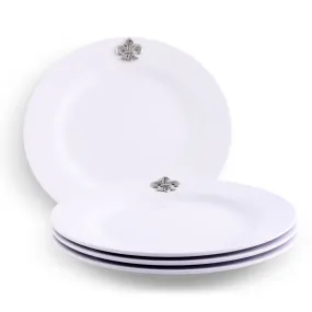 Fleur de lis Melamine Lunch Plates - Set of 4