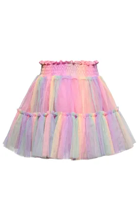 Girls 2-Tiered Rainbow Mesh Tutu Skirt