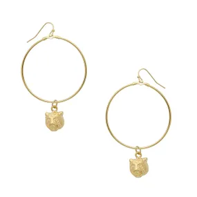 Gold Tiger Head Hoops