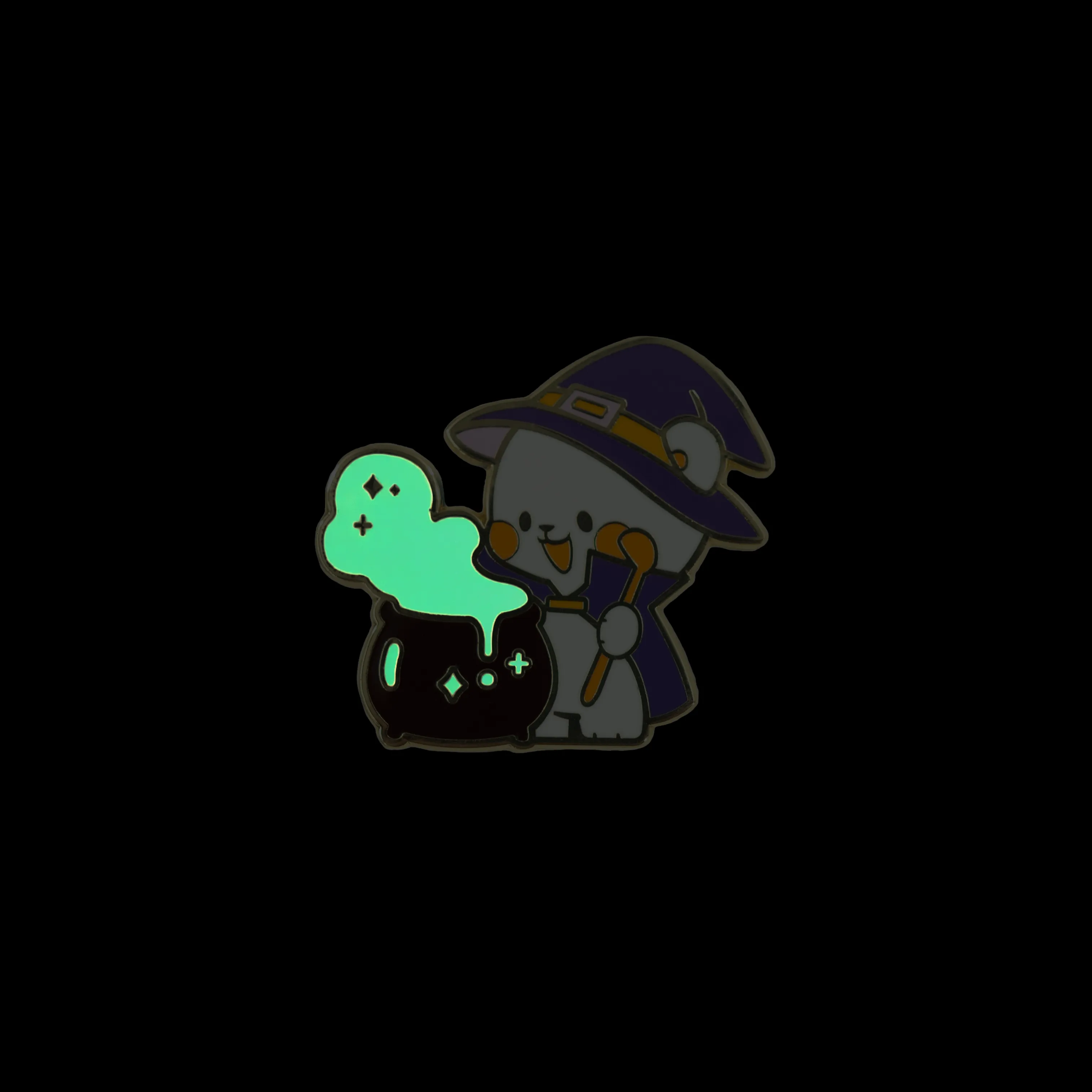 Halloween Special Glow In The Dark Enamel Pin: Magic Mage