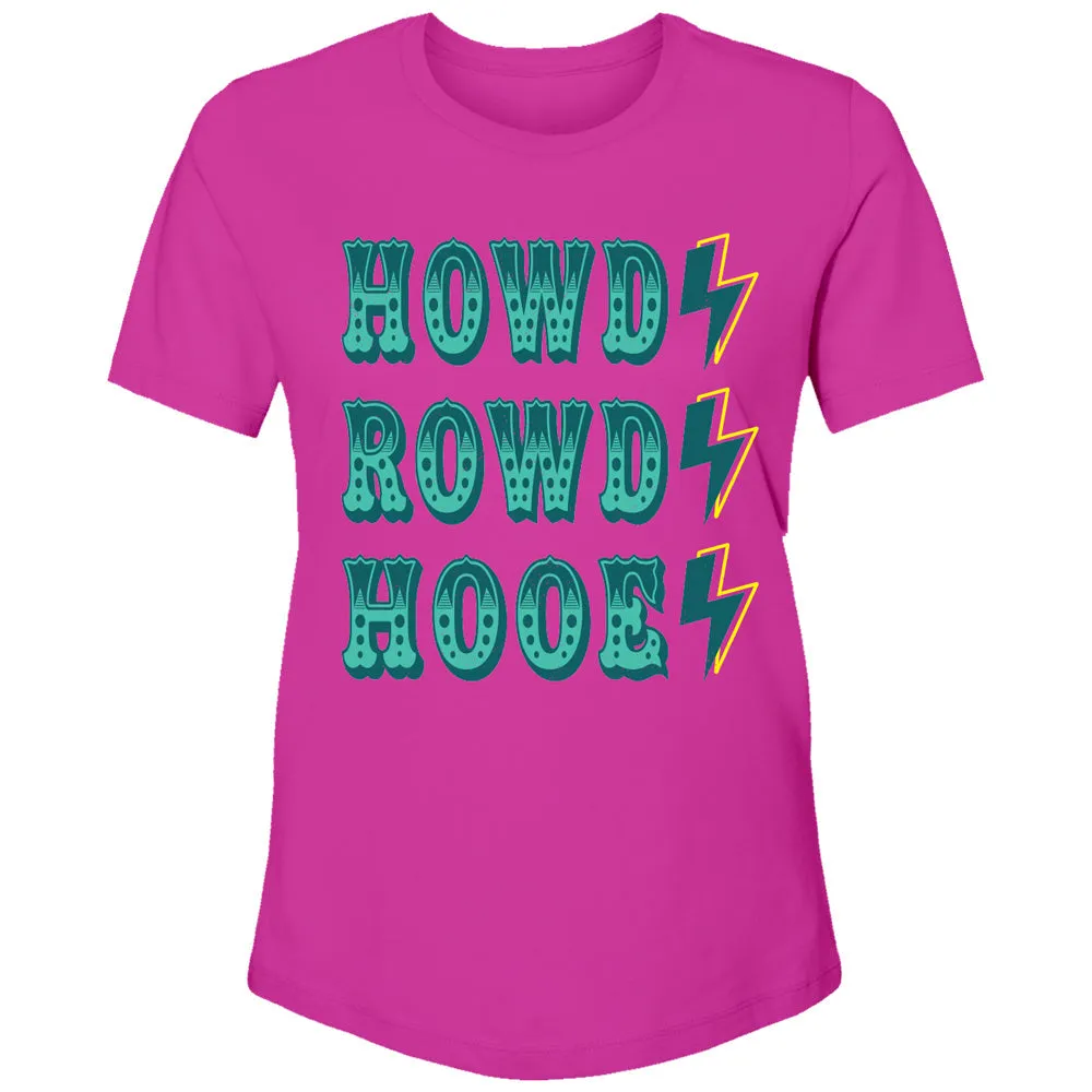 HOOEY HOWDY ROWDY HOOEY FUCHSIA W/TEAL T-SHIRT