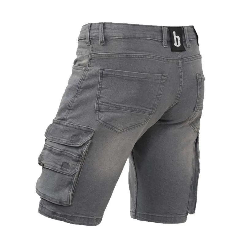 Korte werkbroek denim stretch grijs Ralph Brams Paris