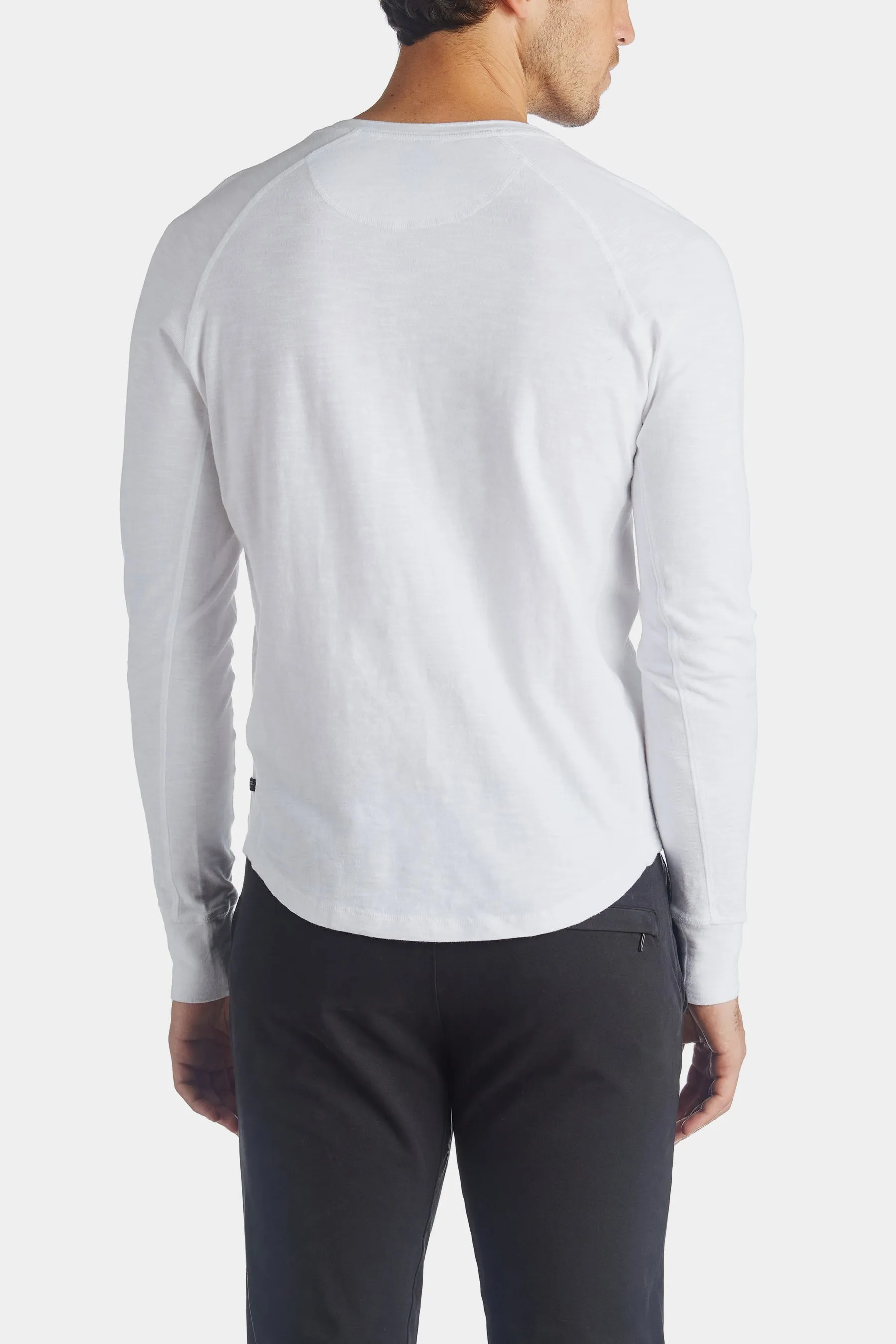 Long Sleeve Soft Slub Jersey Henley T-shirt