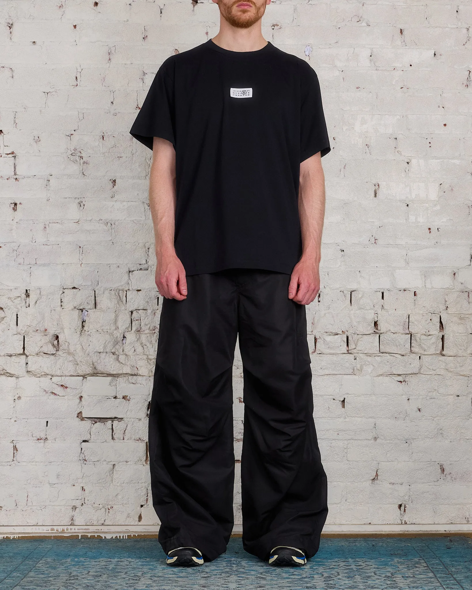 Maison Margiela MM6 Relaxed Varsity Nylon Pant Black