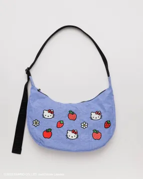 Medium Nylon Crescent Bag - Embroidered Hello Kitty