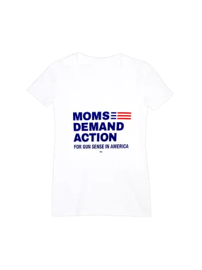 Moms Demand Action White V-Neck Tee