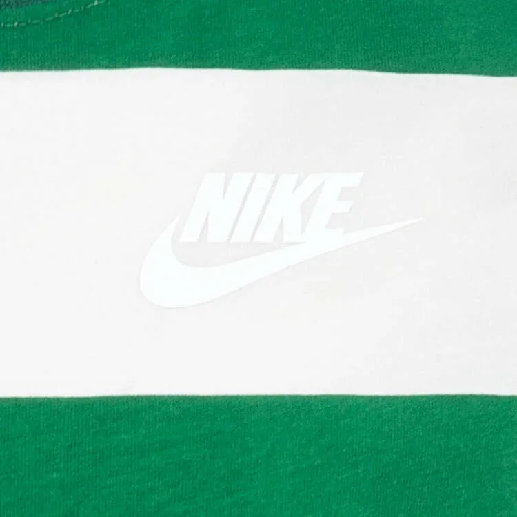 NIKE KID'S GREEN/WHITE STRIPED TEE