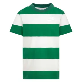 NIKE KID'S GREEN/WHITE STRIPED TEE