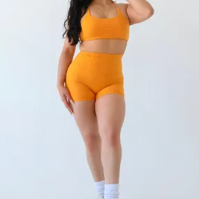 Orange Seamless Soft Shorts