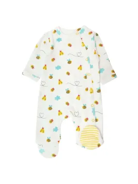 Piccalilly Footed Sleepsuit - Little Bees