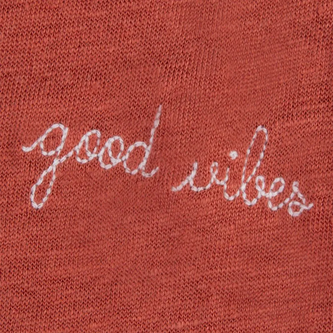 "Good Vibes" Linen Château T-Shirt (Terracotta)