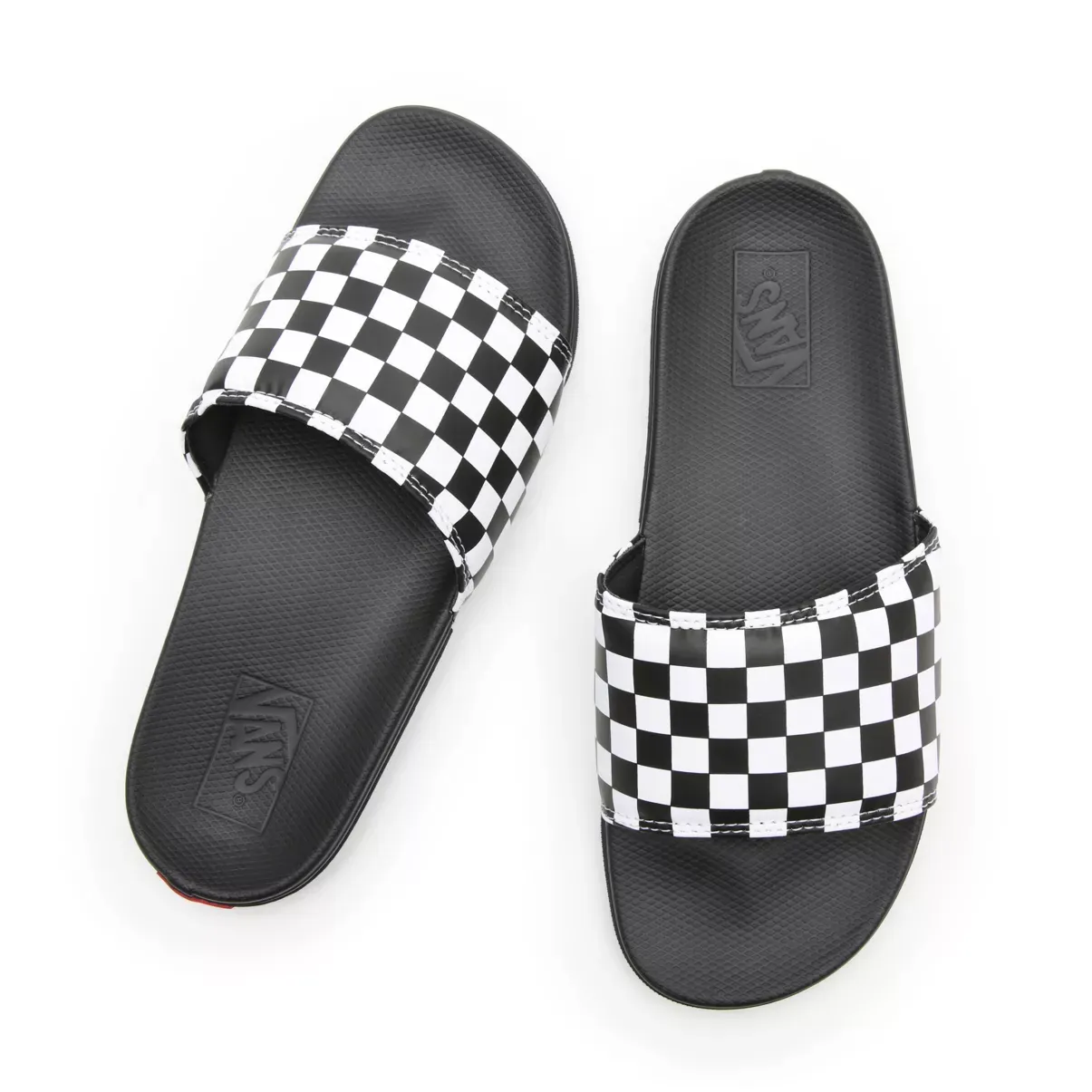 Sandalia La Costa Slide-On Checkerboard True White