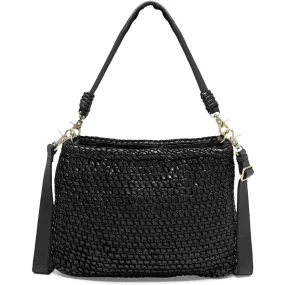 Shoulder bag decorated with weaving / 15800 - Black (Nero)