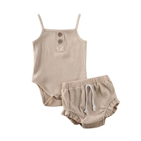 Sleeveless Baby Girl Clothing Set(2PCS)