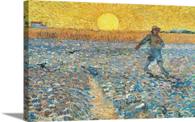 The Sower | Vincent Van Gogh Masters Classic Art in Gallery Wrapped Canvas | Various Sizes