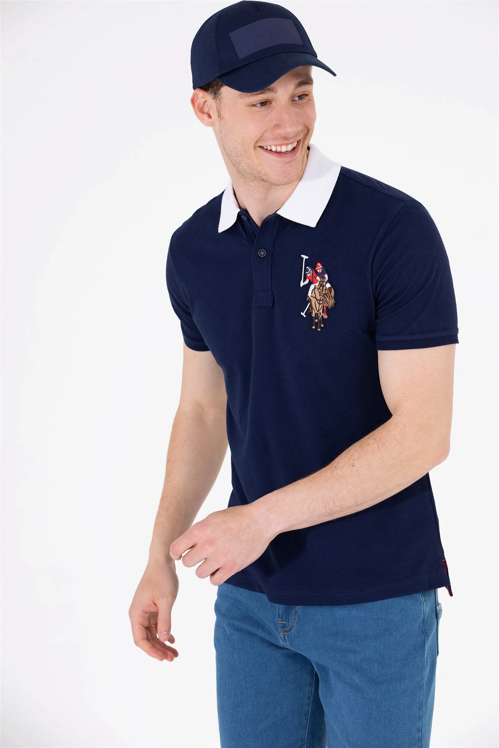 USPA Polo Shirt Men Navy VR033 USPOM202 Multi Color Horse US Polo Assn.