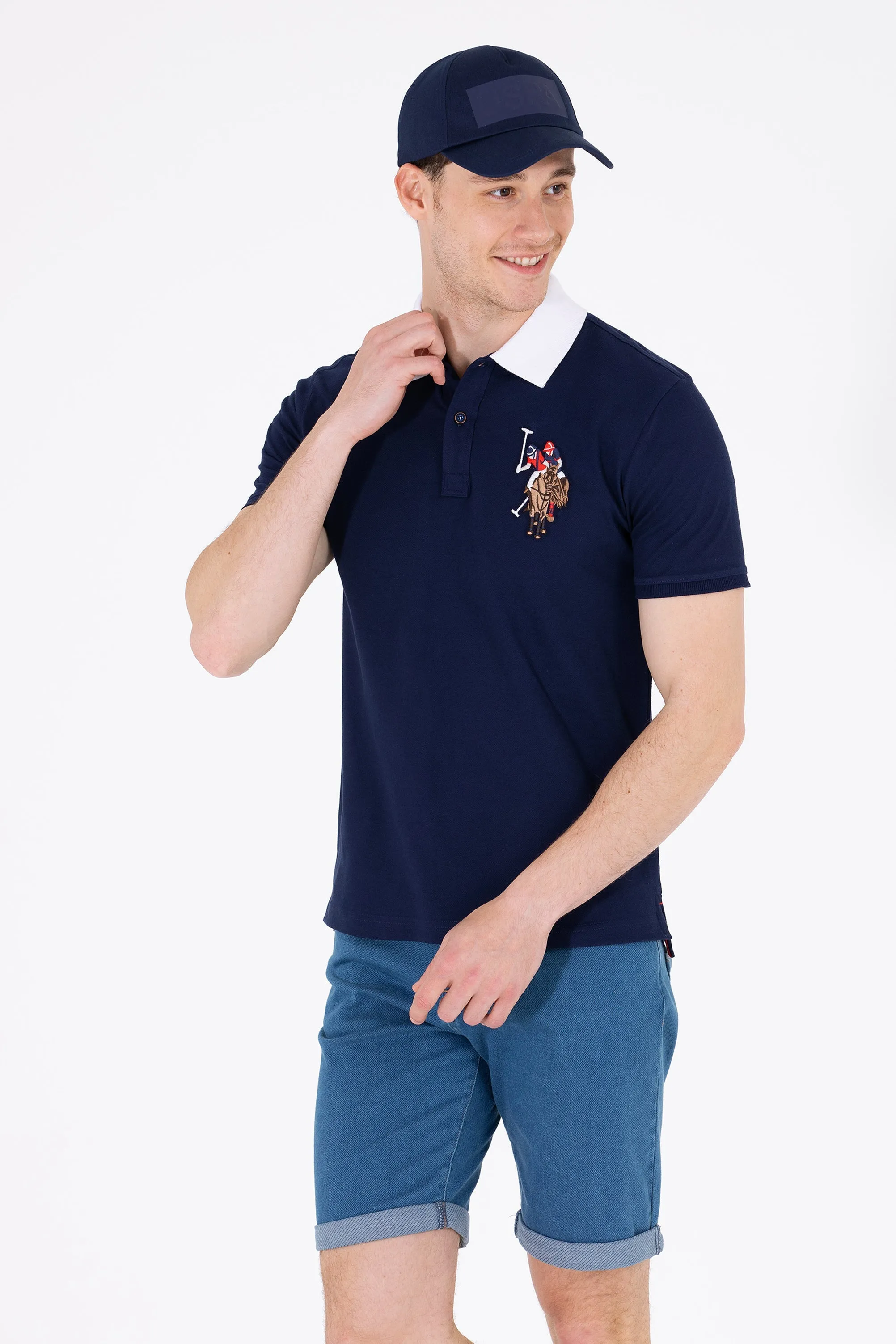 USPA Polo Shirt Men Navy VR033 USPOM202 Multi Color Horse US Polo Assn.